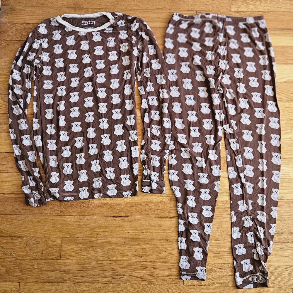 Kickee Brown Bear Print Long Sleeve Pajama